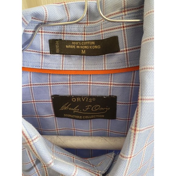 Orvis Signature Adult M Blue Check Long Sleeve Button Up Business Casual Mens - Picture 4 of 8